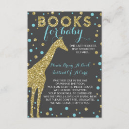Breng een boek Kaart, Baby shower, safari, faux go Informatiekaartje