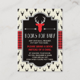Breng een boek Kaart, Buffalo Plaid, Baby shower Informatiekaartje