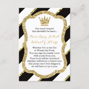 Breng een boek Kaart, kleine prins, faux glitter Informatiekaartje