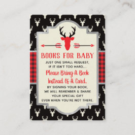 Breng een boek Kaart, Woodland Deer, Baby shower Informatiekaartje
