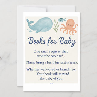 "Breng een boek mee in plaats van een kaart – Baby Magnetische Uitnodiging