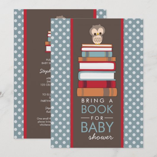 Breng een Boek met een Baby shower uitnodiging (Voorkant / Achterkant)