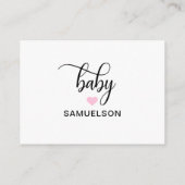 BRENG EEN BOEK Roze Baby shower VAN het Hart Informatiekaartje (Achterkant)