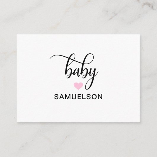 BRENG EEN BOEK Roze Baby shower VAN het Hart Informatiekaartje (Achterkant)