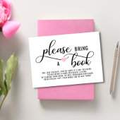 BRENG EEN BOEK Roze Baby shower VAN het Hart Informatiekaartje