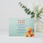 Breng een boek Teddy Bear Baby shower Kaart (Staand voorkant)
