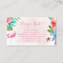 Breng een boek tropisch baby shower informatiekaartje