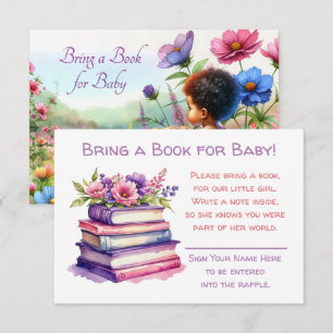 Breng een Boek voor Baby   Baby shower voor meisje Informatiekaartje