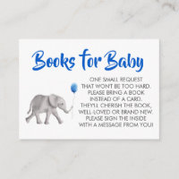 Breng een boek voor Baby, Blue Elephant Baby showe