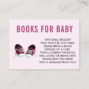 Breng een Boek voor Baby, Roze Sneakers Baby showe Informatiekaartje