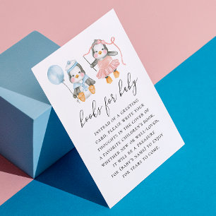 Breng een boek voor baby. Waterverf schattige ping Informatiekaartje