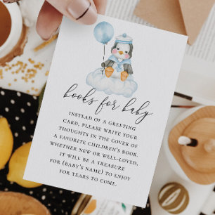 Breng een boek voor baby. Waterverf schattige ping Informatiekaartje