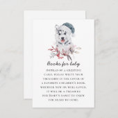 Breng een boek voor baby. Waterverf winterdier Informatiekaartje (Voorkant / Achterkant)