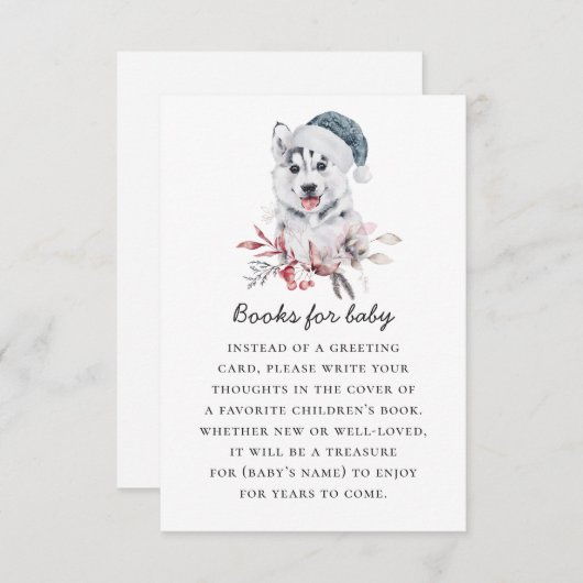 Breng een boek voor baby. Waterverf winterdier Informatiekaartje (Voorkant / Achterkant)