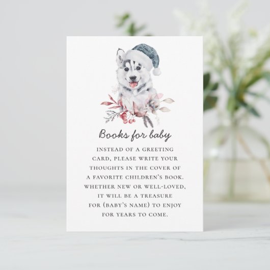 Breng een boek voor baby. Waterverf winterdier Informatiekaartje (Staand voorkant)