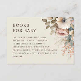 Breng een boek voor een baby-aanvraag. Elegant boh Informatiekaartje