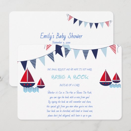 Breng een Boek, Zeilboten, Nautisch, Op maat Informatiekaartje (Voorkant / Achterkant)