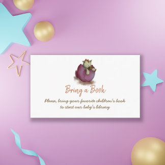 Breng een boekenkaart voor een meisje. Cute baby d Informatiekaartje