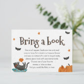 Breng een boekkaart met een schattig Halloween-the Informatiekaartje (Staand voorkant)