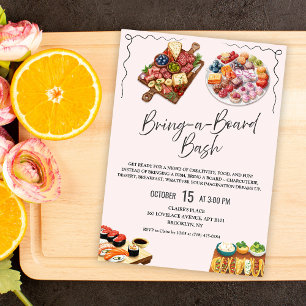 Breng een bord charcuterie feest uitnodiging