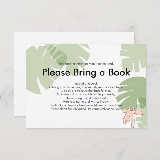 Breng een Giraffe van het Tussenvoegsel van de Cut Informatiekaartje (Voorkant / Achterkant)