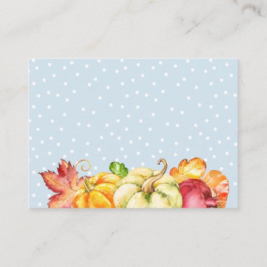 Breng een Herfst Pumpkin Boy Baby shower voor het  Informatiekaartje (Achterkant)