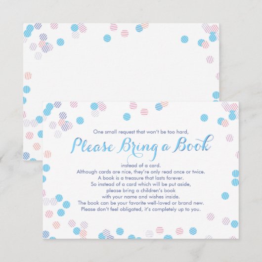 Breng een Kaart van het Blauwe Confetti van het Bo (Voorkant / Achterkant)