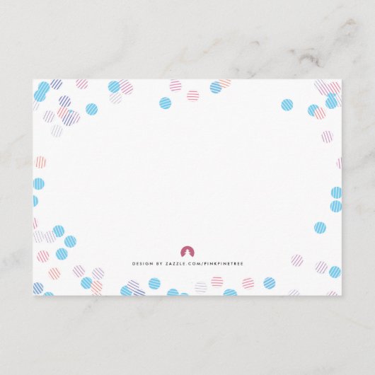 Breng een Kaart van het Blauwe Confetti van het Bo (Achterkant)