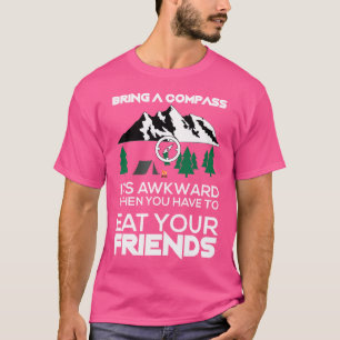 Breng een kompas grappig wandelen bergen richtinge t-shirt