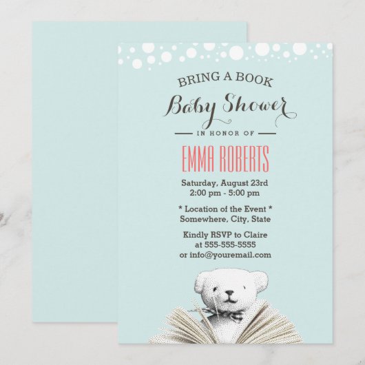 Breng een teddy Bear Baby Shower-uitzending uit he Kaart (Voorkant / Achterkant)