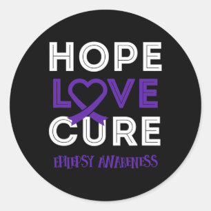 Breng epilepsie bewustzijn om hoop liefde genezing ronde sticker