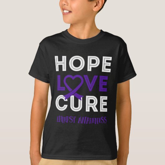 Breng epilepsie bewustzijn om hoop liefde genezing t-shirt (Voorkant)
