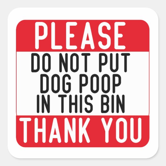 Breng geen doekje in deze bak vierkante sticker (Voorkant)