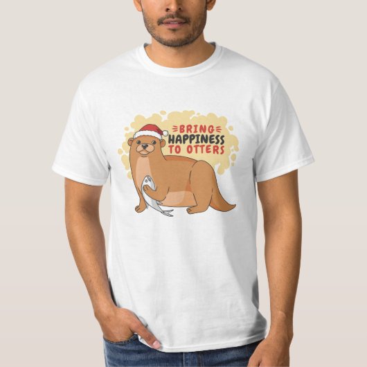 Breng geluk aan otters Grappige kerst otter T-shirt (Voorkant)