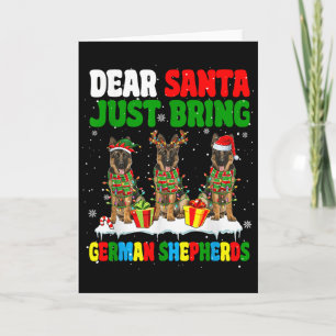 Breng gewoon Duitse Herders Kerstmis Drie Kerstman Kaart
