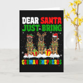 Breng gewoon Duitse Herders Kerstmis Drie Kerstman Kaart (Gele Bloem)