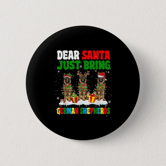 Breng gewoon Duitse Herders Kerstmis Drie Kerstman Ronde Button 5,7 Cm (Voorkant)