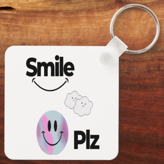 Breng glimlach, positiviteit en vrolijke charme me sleutelhanger (Achterkant)