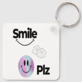 Breng glimlach, positiviteit en vrolijke charme me sleutelhanger (Achterkant)