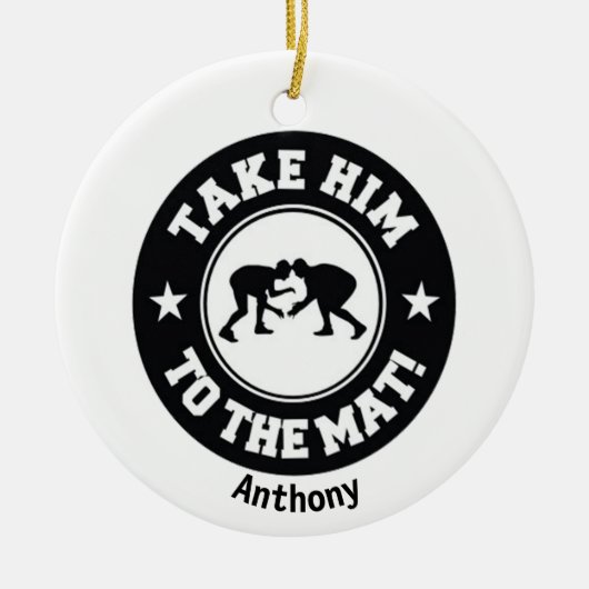 Breng hem naar de mat. Kerstmis Keramisch Ornament (Voorkant)