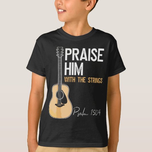 Breng hem op met Christelijke gitaarpsalm T-shirt (Voorkant)