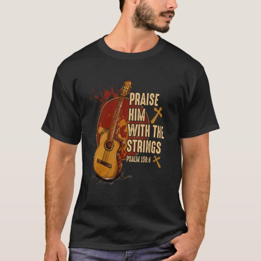 Breng hem op met de stralen van Jezus Aoustic Guit T-shirt (Voorkant)