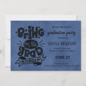 Breng het afstudeerder feest op - blauw kaart (Voorkant)