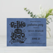 Breng het afstudeerder feest op - blauw kaart (Staand voorkant)