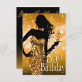 Breng het Bling Sparkle Birthday-goud met een klei Kaart (Voorkant / Achterkant)