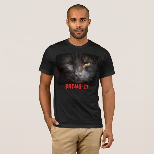 Breng het Cat Mannen Basic Bella Canvas T Shirt (Voorkant volledig)