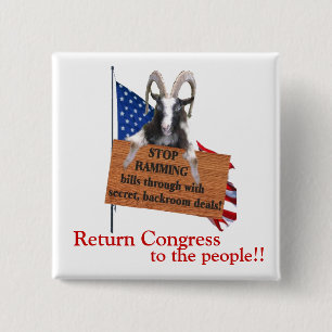 Breng het Congres terug naar het volk! Vierkante Button 5,1 Cm