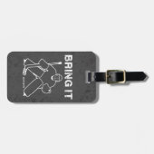 Breng het Hockey Goalie Hockey Bag op grijze grung Bagagelabel (Voorkant horizontaal)