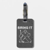 Breng het Hockey Goalie Hockey Bag op grijze grung Bagagelabel (Achterkant verticaal)