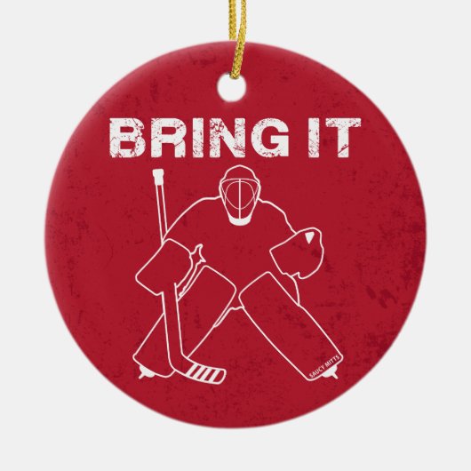 Breng het Hockey Goalie kerstboomversiering mee Keramisch Ornament (Voorkant)
